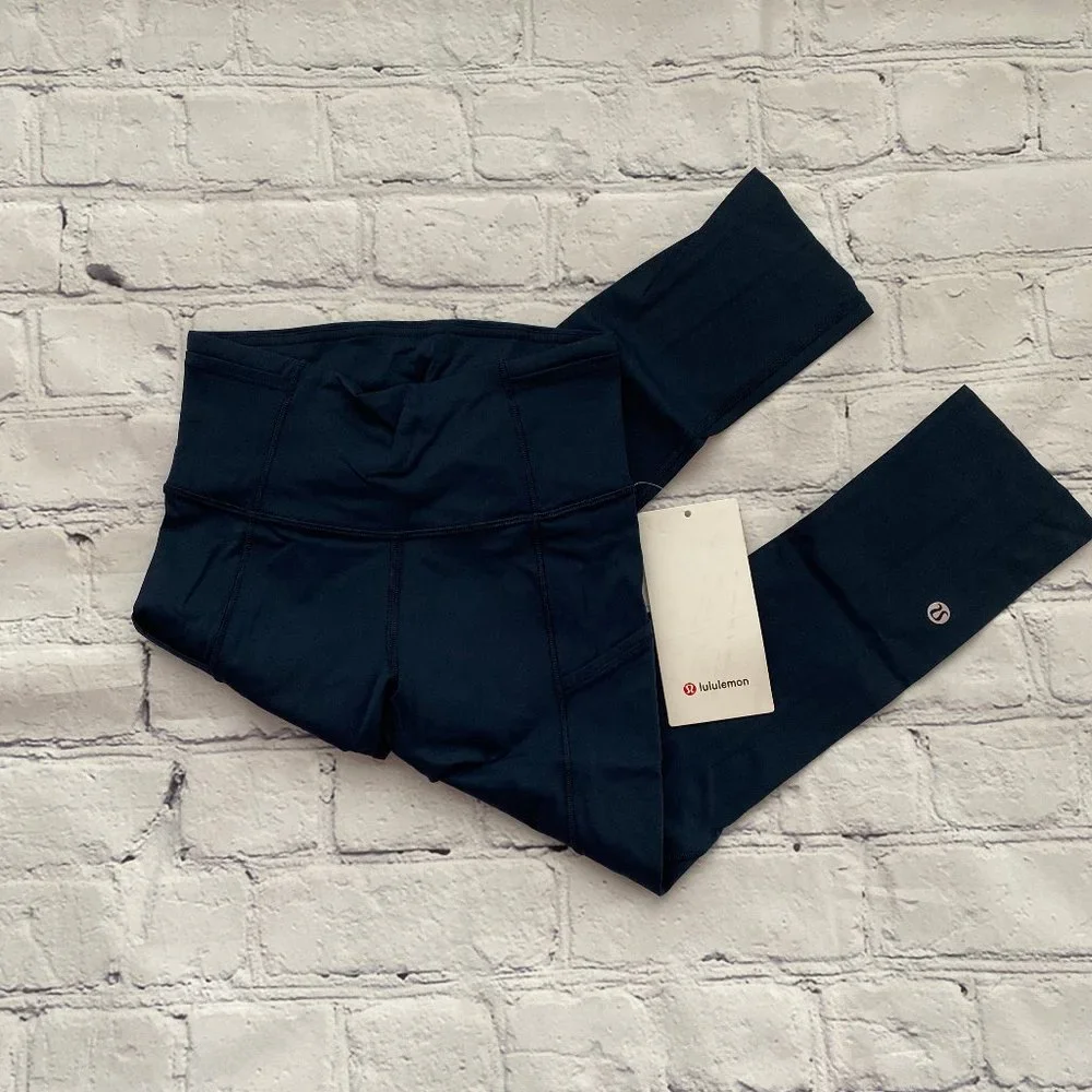 lululemon athletica Navy High-Rise Pocket Leggings (Cropped)